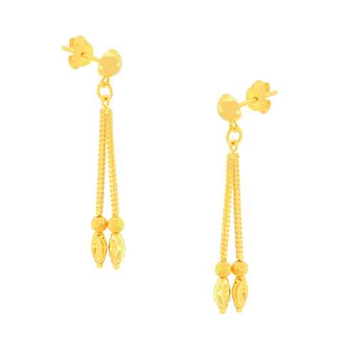 22K Gold Necklace and Dangling Earring Set