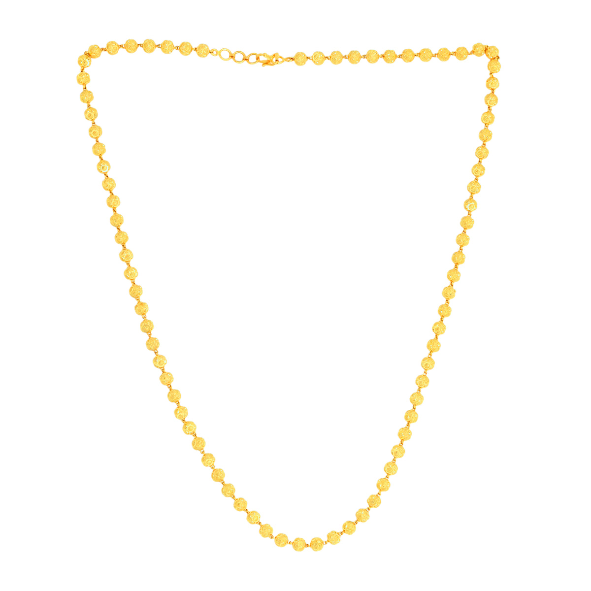 22K Gold 22 Inch Statement Bead Necklace