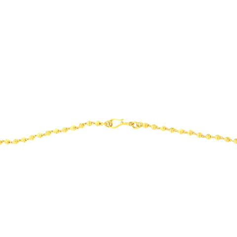 22K Yellow Gold Ball-Bead Abstract Necklace