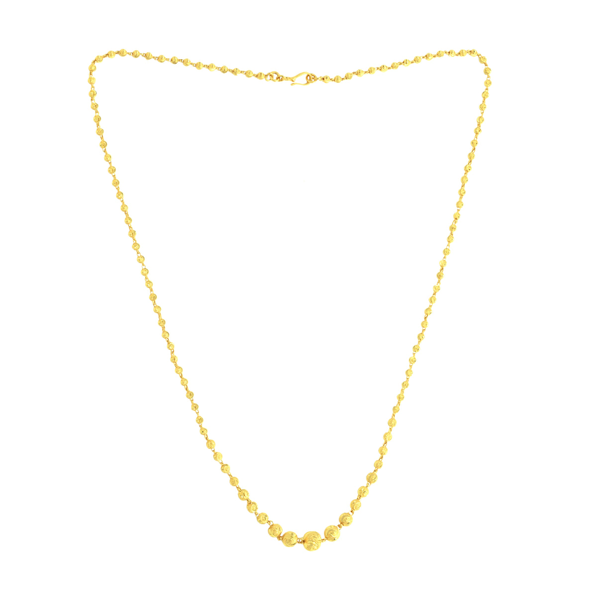 22K Yellow Gold Ball-Bead Abstract Necklace