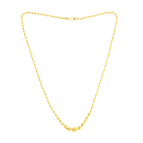 22K Yellow Gold Ball-Bead Abstract Necklace