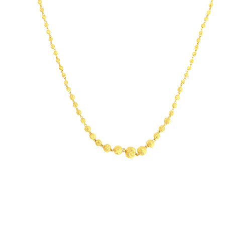 22K Yellow Gold Ball-Bead Abstract Necklace