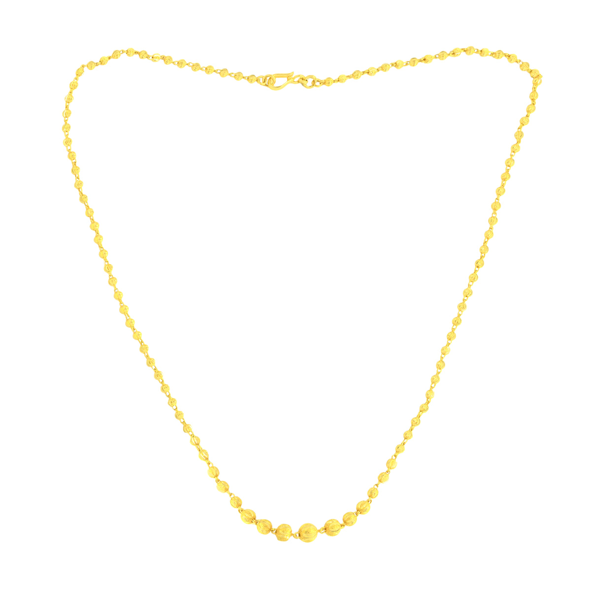 22K Yellow Gold Ball-Bead Classic Necklace