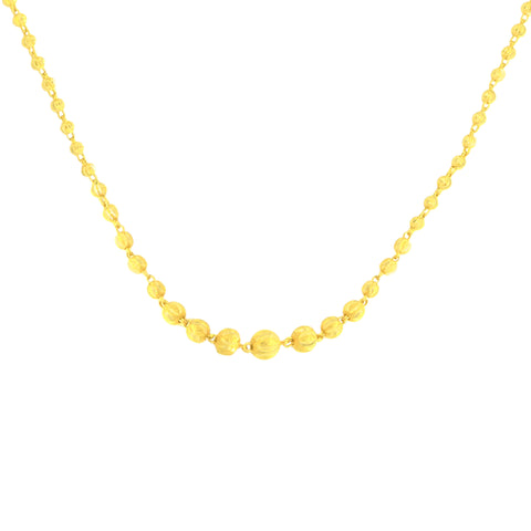 22K Yellow Gold Ball-Bead Classic Necklace