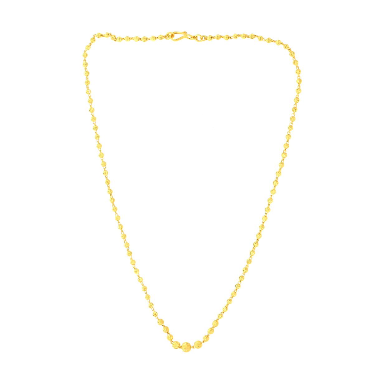 22K Yellow Gold Ball-Bead Luminous Necklace