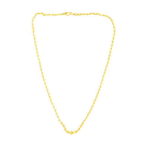 22K Yellow Gold Ball-Bead Luminous Necklace