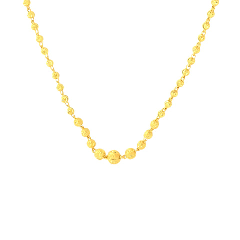 22K Yellow Gold Ball-Bead Luminous Necklace