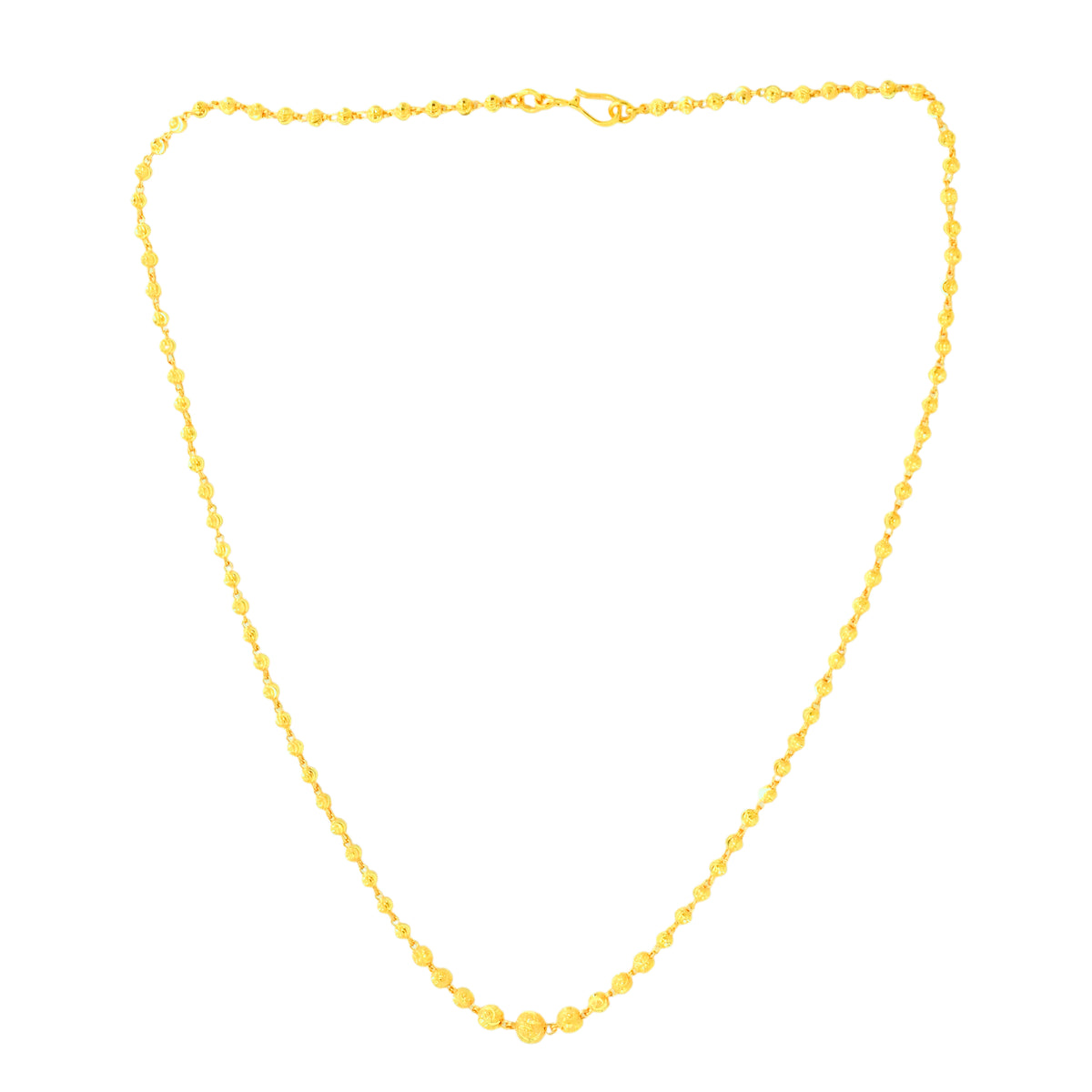 22K Yellow Gold Ball-Bead Intricate Necklace