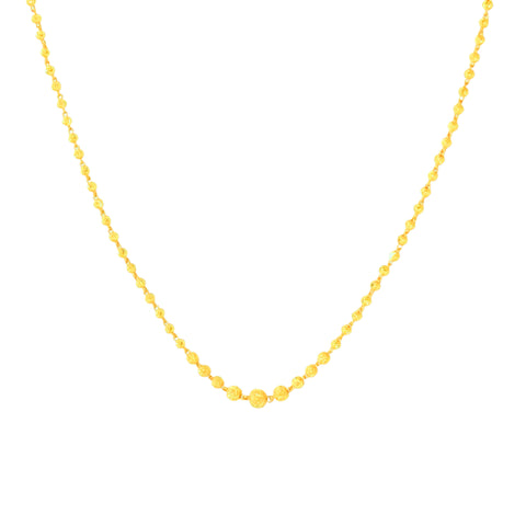 22K Yellow Gold Ball-Bead Intricate Necklace