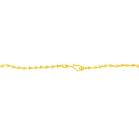 22K Yellow Gold Ball-Bead Intricate Necklace