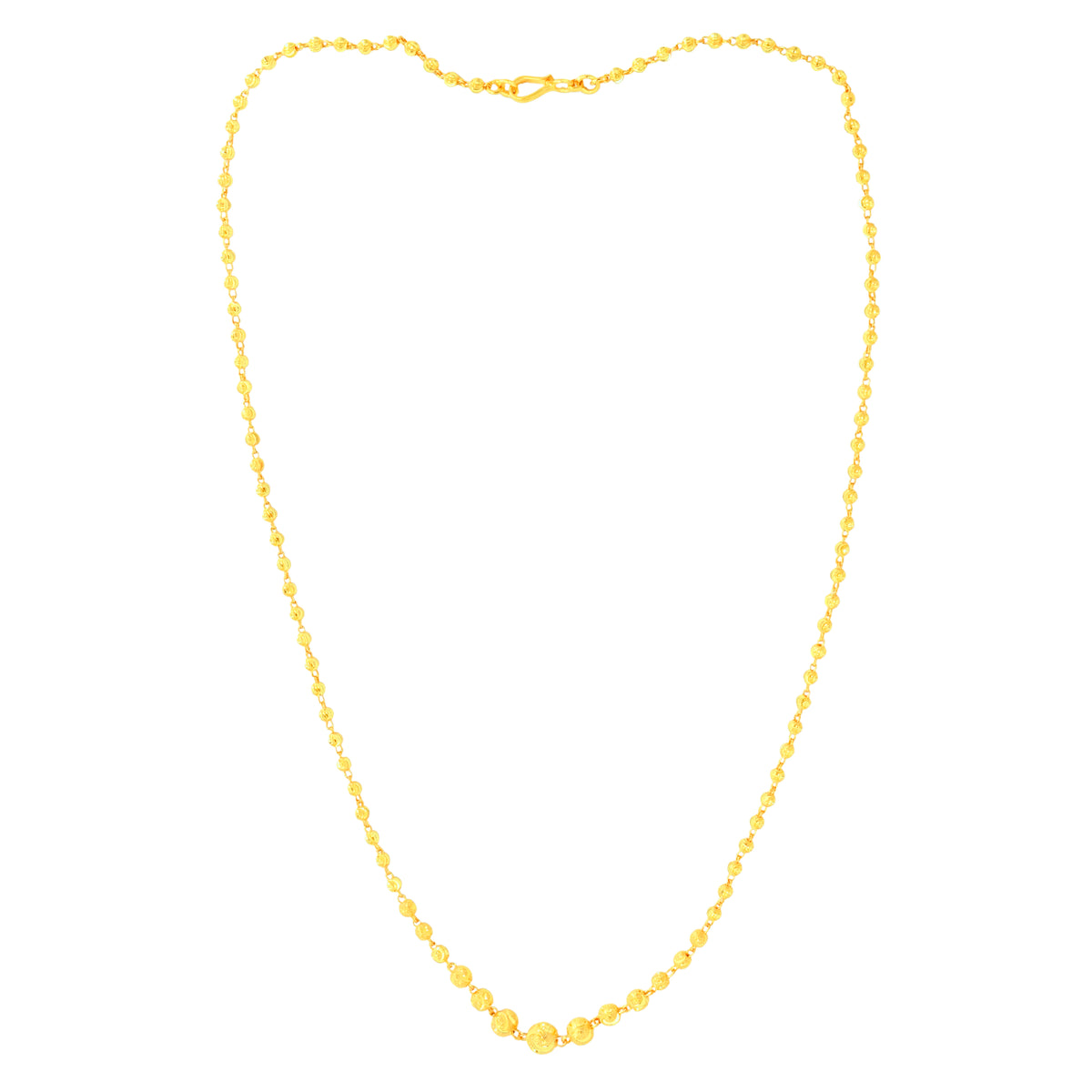 22K Yellow Gold Ball-Bead Artistic Necklace