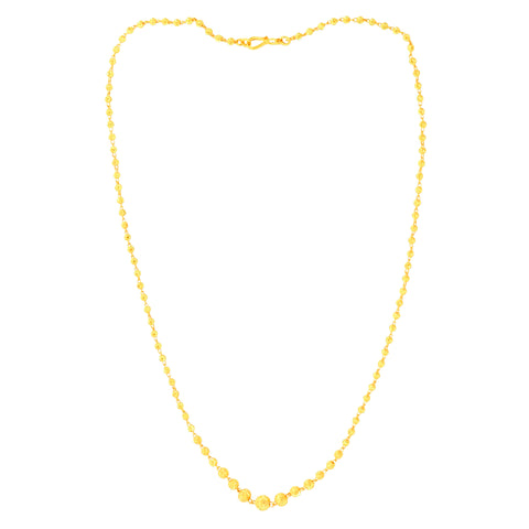 22K Yellow Gold Ball-Bead Artistic Necklace