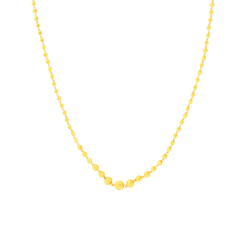 22K Yellow Gold Ball-Bead Artistic Necklace