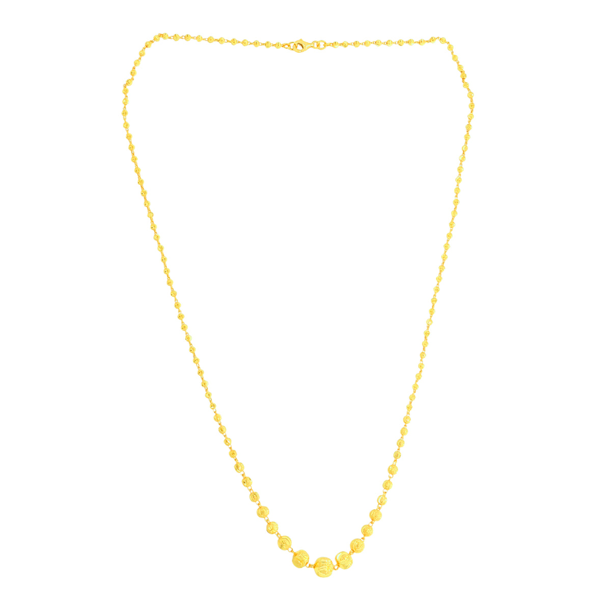 22K Yellow Gold Ball-Bead Alluring Necklace