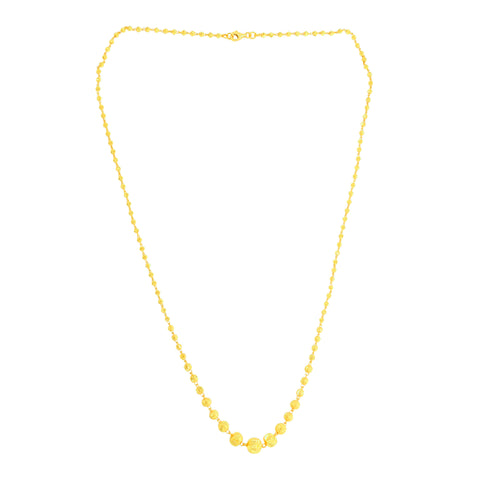 22K Yellow Gold Ball-Bead Alluring Necklace