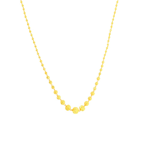 22K Yellow Gold Ball-Bead Alluring Necklace