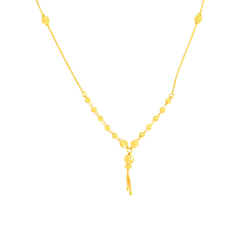 22K Yellow Gold Ball-Bead Elegant Necklace