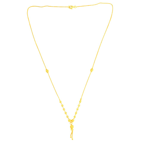 22K Yellow Gold Ball-Bead Graceful Necklace