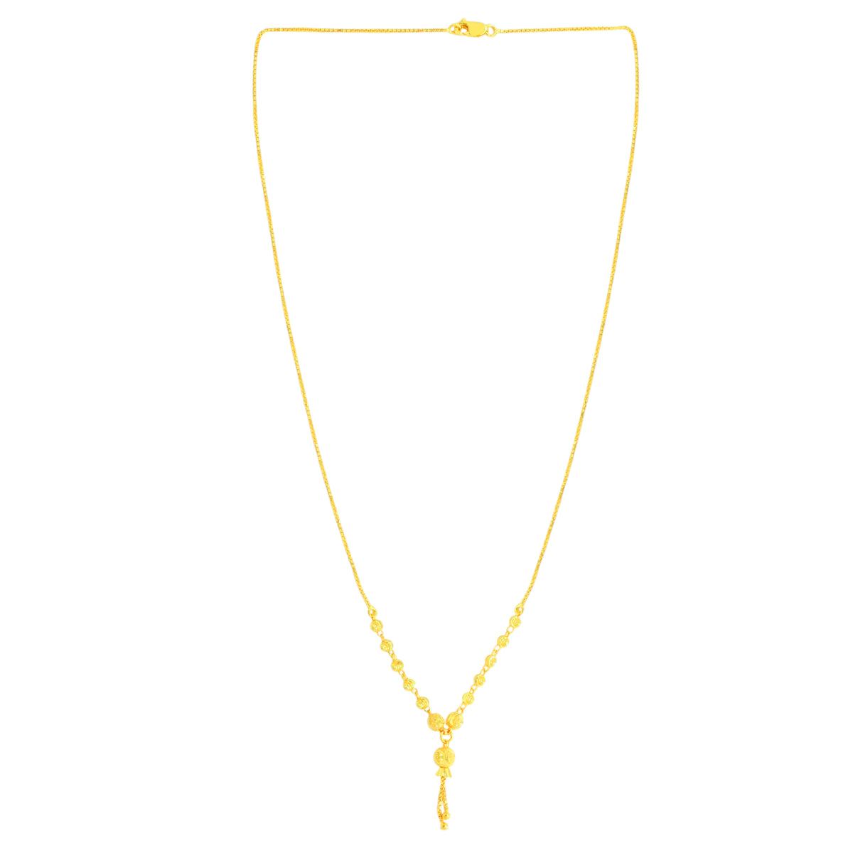 22K Yellow Gold Ball-Bead Unique Necklace