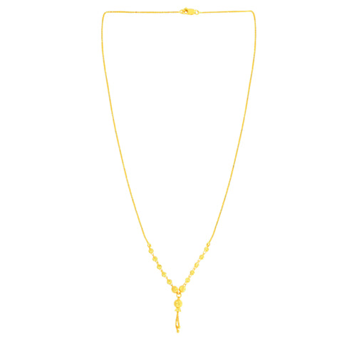 22K Yellow Gold Ball-Bead Unique Necklace
