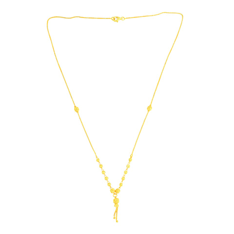 22K Yellow Gold Ball-Bead Shimmering Necklace
