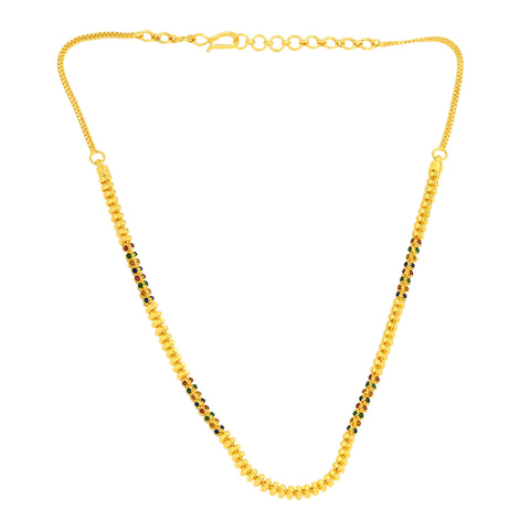 22K Yellow Gold Meenakari Contemporary Necklace