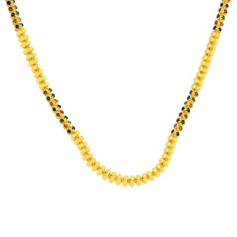 22K Yellow Gold Meenakari Contemporary Necklace