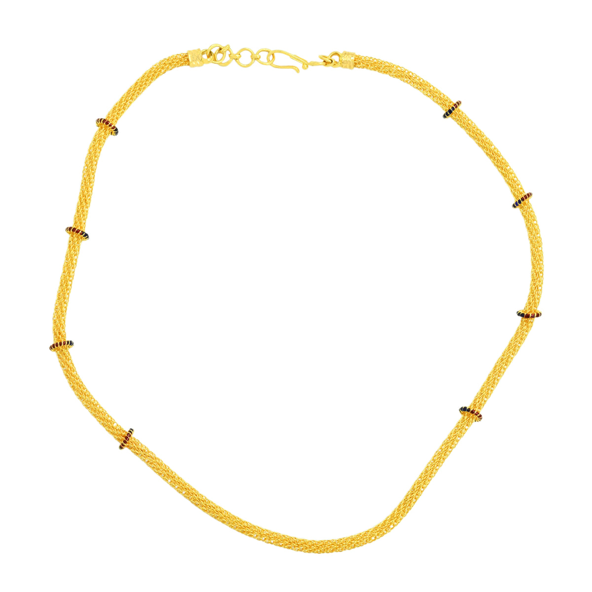 22K Yellow Gold Meenakari Elegant Necklace