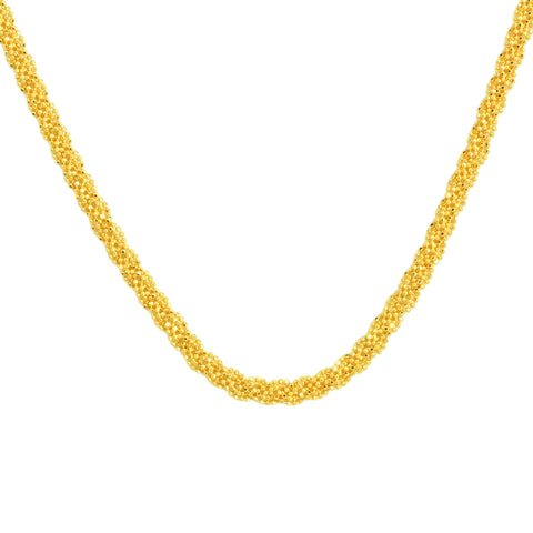 22K Yellow Gold Beads Sparkling Necklace