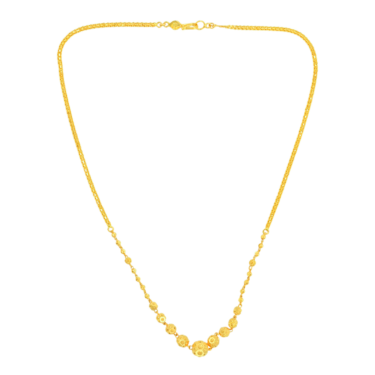 22K Yellow Gold Ball-Bead Exquisite Necklace