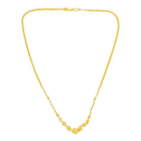 22K Yellow Gold Ball-Bead Exquisite Necklace