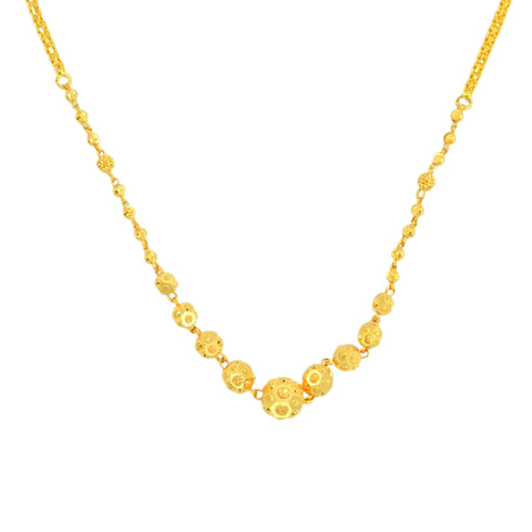 22K Yellow Gold Ball-Bead Exquisite Necklace