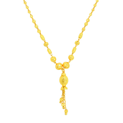 22K Yellow Gold Ball-Bead Captivating Necklace