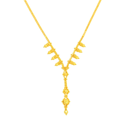22K Yellow Gold Ball-Bead Alluring Necklace