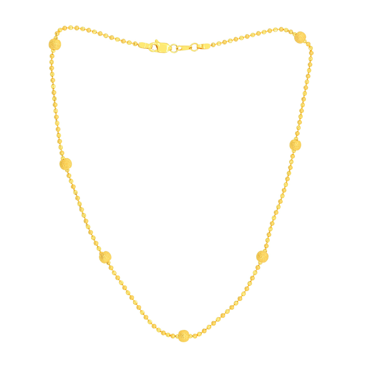 22K Yellow Gold Ball-Bead Statement Necklace