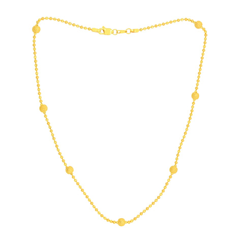 22K Yellow Gold Ball-Bead Statement Necklace