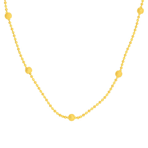 22K Yellow Gold Ball-Bead Statement Necklace