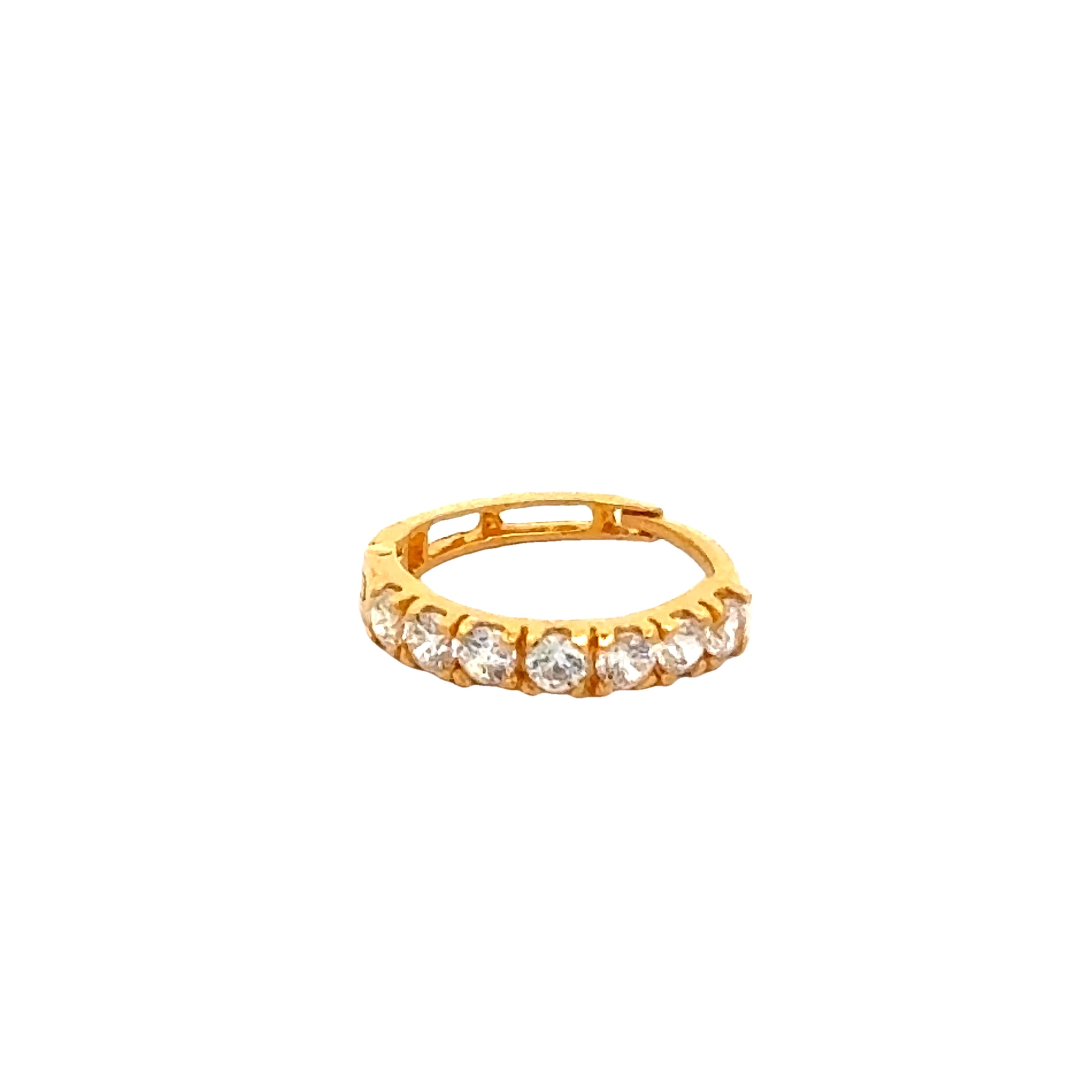 22k Yellow Gold Cubic Zirconia Nose Ring with gold weight of 0.76g