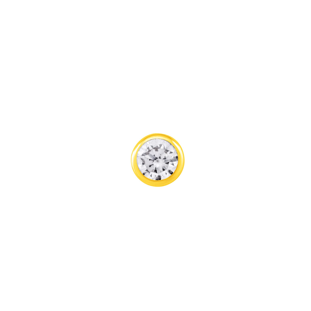 22K Yellow Gold Cubic Zirconia Large Chic Nose Pin with Screwback with gold weight of 0.19g