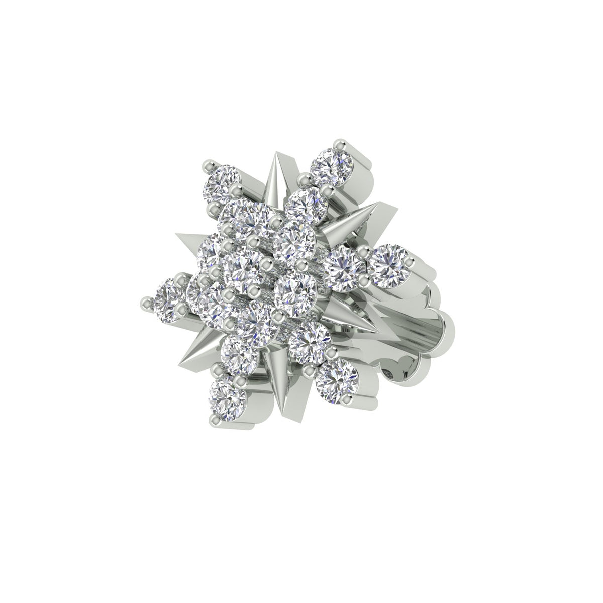 18k White Gold Round Brilliant Cut Petite Diamond Nose Pin with Screwback of 0.06 Carat