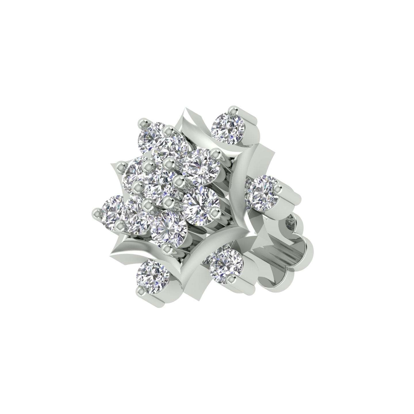 18k White Gold Round Brilliant Cut Alluring Diamond Nose Pin with Screwback of 0.07 Carat