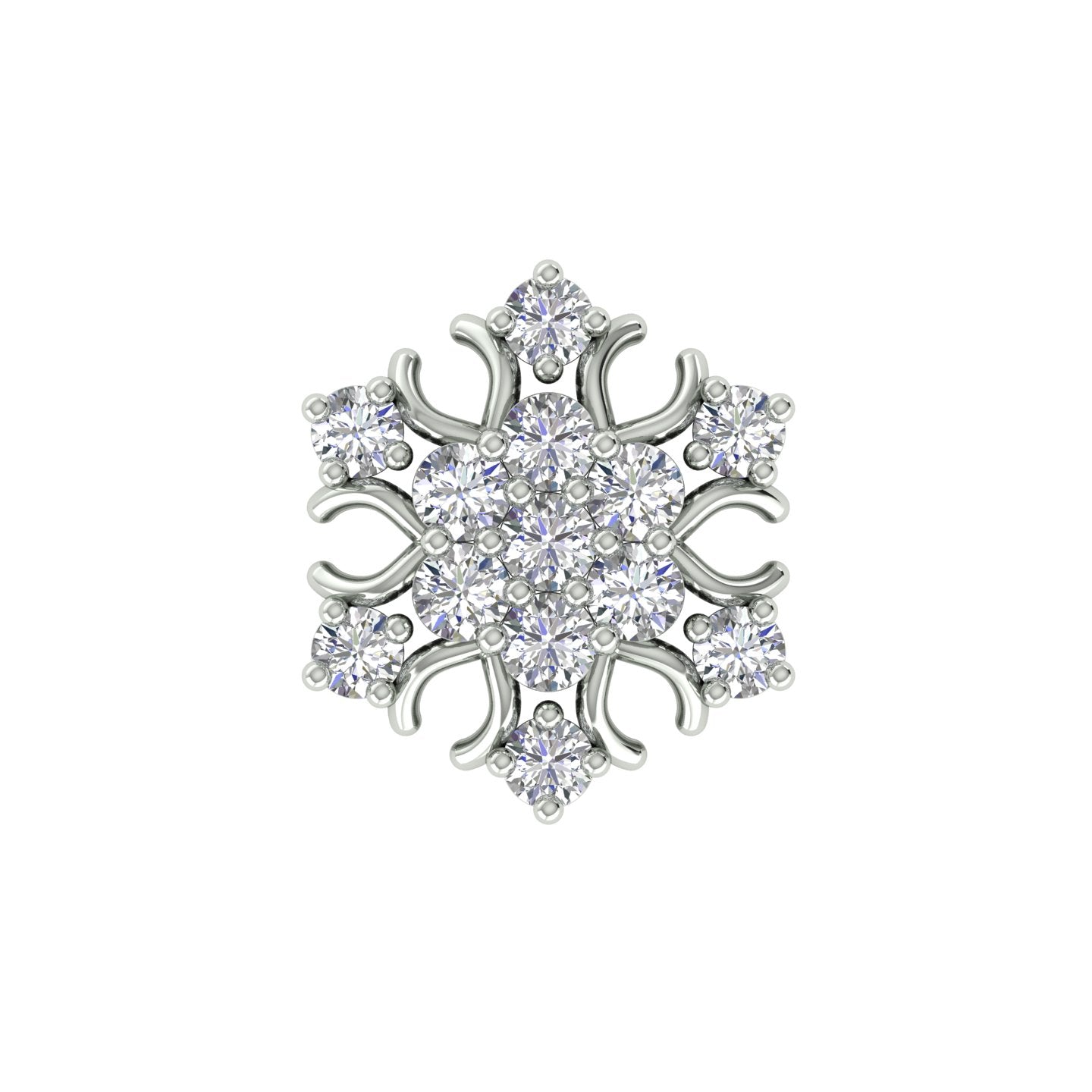 18k White Gold Round Brilliant Cut Artistic Diamond Nose Pin with Screwback of 0.07 Carat