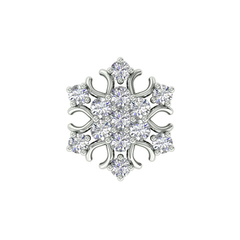 18k White Gold Round Brilliant Cut Artistic Diamond Nose Pin with Screwback of 0.07 Carat