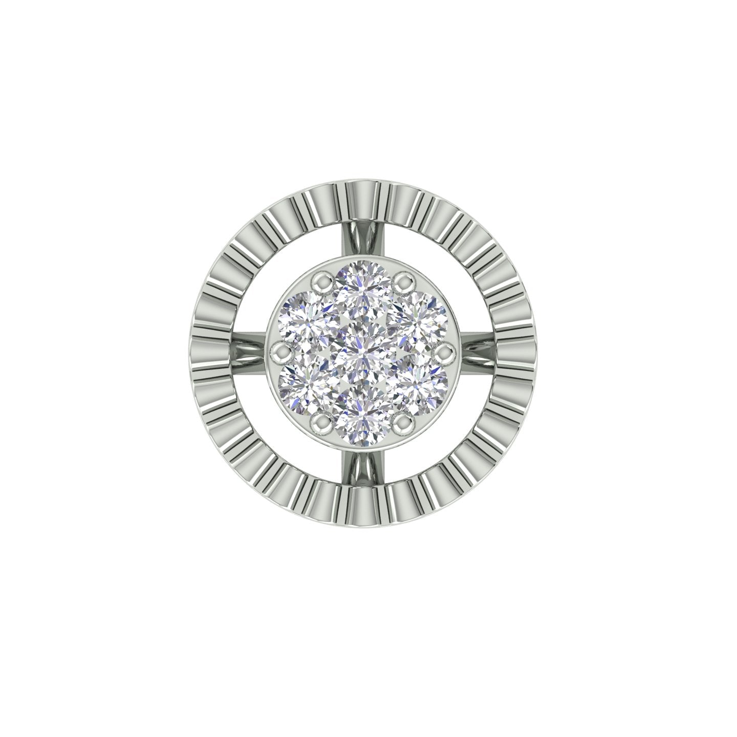 18k White Gold Round Brilliant Cut Shimmering Diamond Nose Pin with Screwback of 0.02 Carat