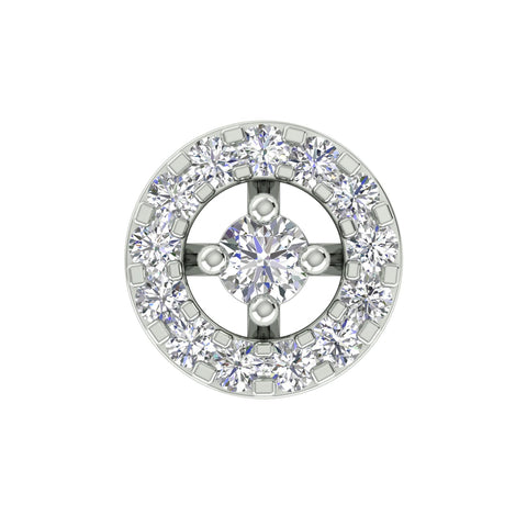 18k White Gold Round Brilliant Cut Captivating Diamond Nose Pin with Screwback of 0.05 Carat