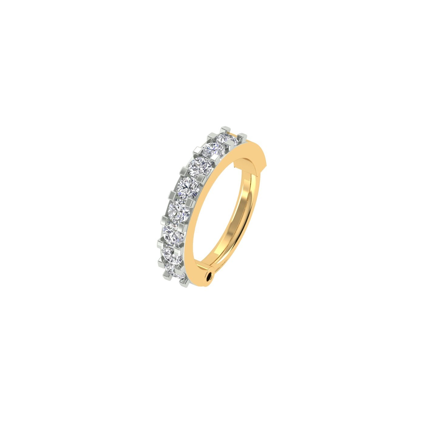 18k Yellow Gold Shape Elegant Diamond Nose Ring of Carat: 0.1