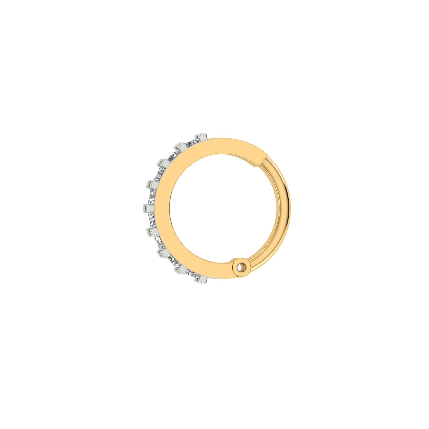 18k Yellow Gold Shape Elegant Diamond Nose Ring of Carat: 0.1