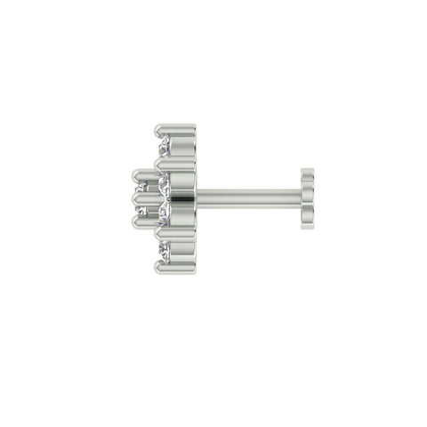 18k Yellow Gold Shape Elegant Diamond Nose Pin with Screwback of Carat: 0.09