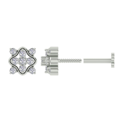 18k Yellow Gold Round Brilliant Cut Luminious Diamond Nose Pin with Screwback of 0.05 Carat