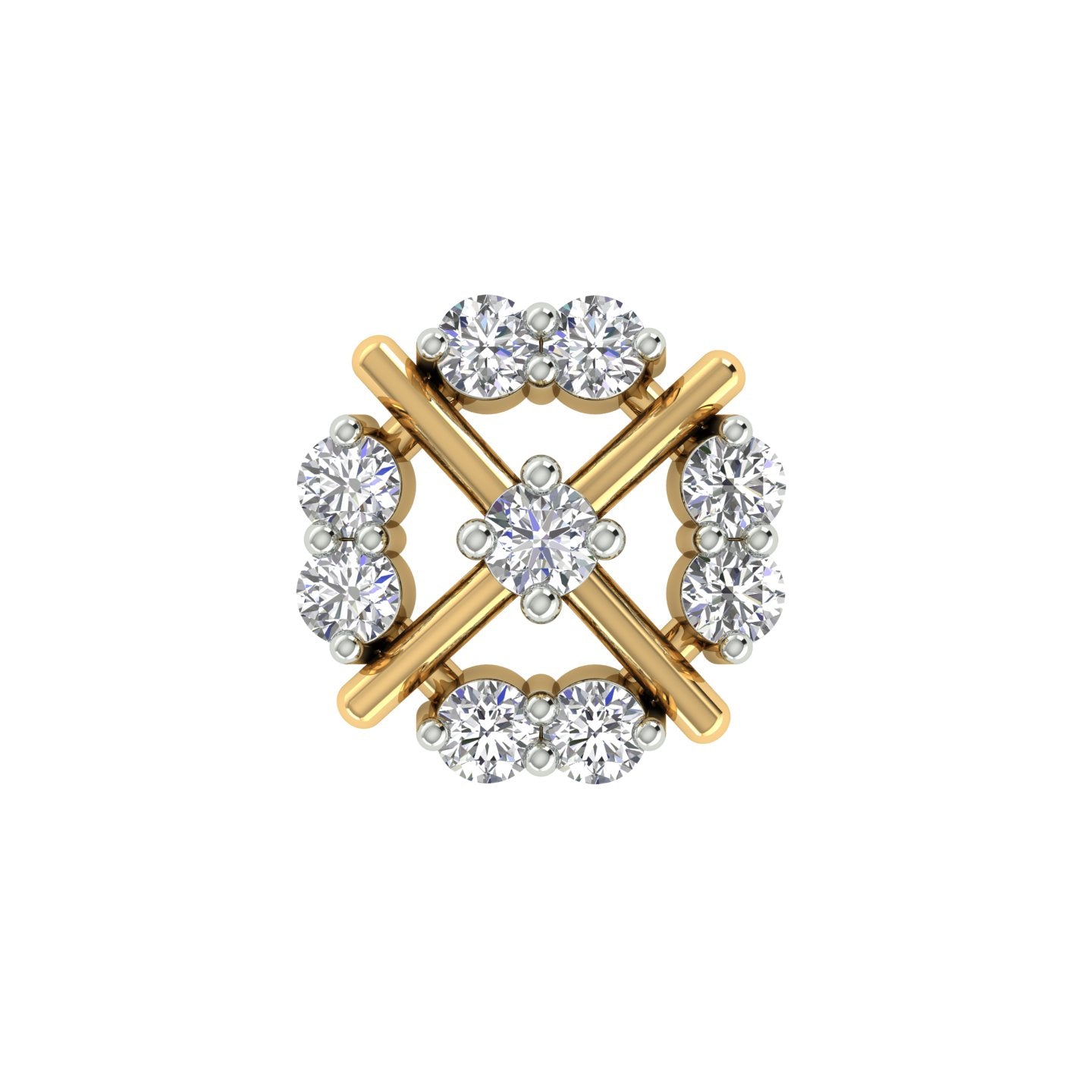 18k Yellow Gold Round Brilliant Cut Delicate Diamond Nose Pin with Screwback of 0.05 Carat